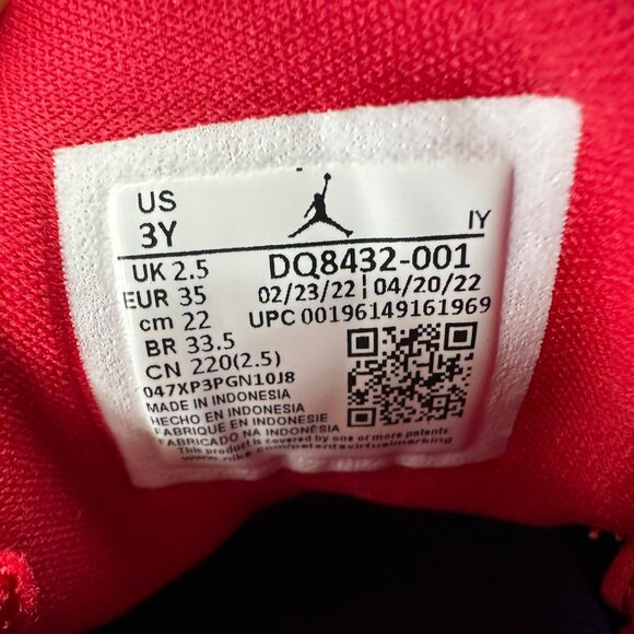 Rare Nike Air Jordan 6 Rings Toddler Boys 3Y Athletic Shoes Black Red DQ8432-001 - Picture 9 of 9